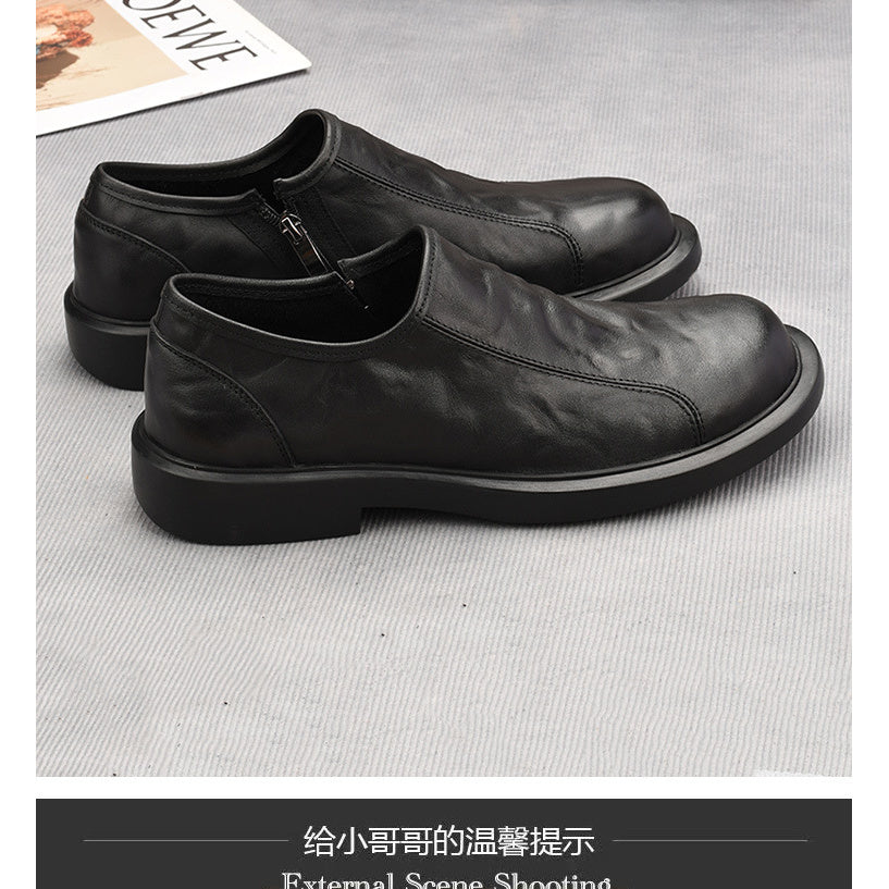 New Men's Genuine Leather Boots, Low-top, Soft Genuine Leather, Wear-resistant, Non-slip