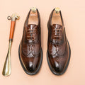 2026 New Spring Men'S Business Formal Oxford Shoes Brogue Embossed Leather Dress Shoes Office Work