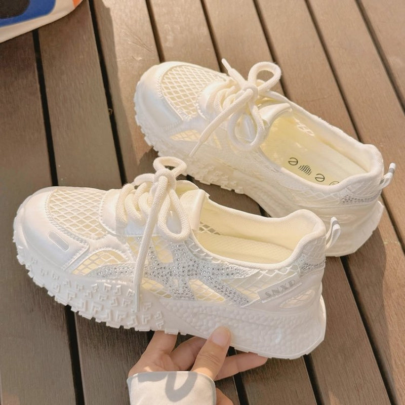Women'S Breathable Mesh Shoes, New Summer Thin Women'S Shoes, Versatile Thin-Soled White Sneakers for Women, Women Shoes