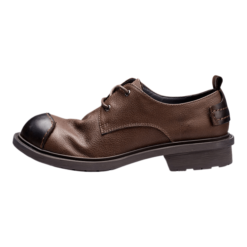 Handmade Genuine Leather Men's Shoes, Men's Large-toe Casual Genuine Leather Shoes, Patched Trendy Work Shoes