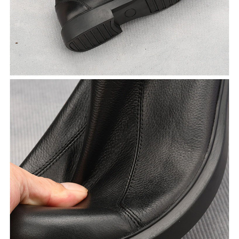 New Men's Genuine Leather Boots, Low-top, Soft Genuine Leather, Wear-resistant, Non-slip