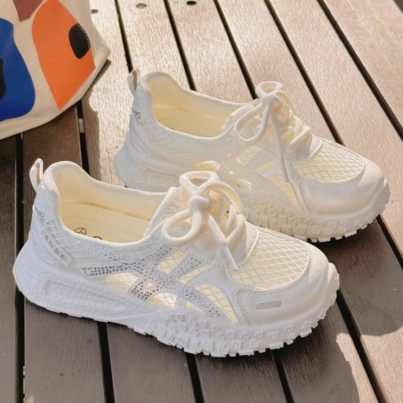 Women'S Breathable Mesh Shoes, New Summer Thin Women'S Shoes, Versatile Thin-Soled White Sneakers for Women, Women Shoes