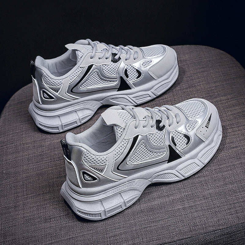 Women's Dad Shoes 2026 New Spring Breathable Mesh Sneakers, Korean Style Versatile Thick-soled Casual Running Shoes Women, Women Shoes