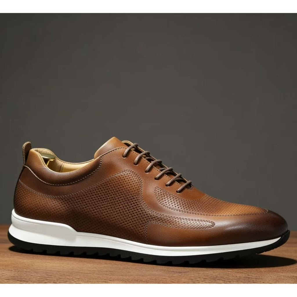 Top-Layer Cowhide Men'S Sneakers, Comfortable to Wear, Genuine Leather Men'S Shoes, Business Casual Leather Shoes