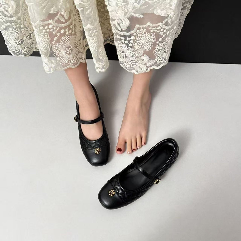 Women'S Mary Jane Shoes 2026 New Arrival, Color-Block Low-Top Retro Shoes, Lightweight Non-Slip Spring Style, Women Shoes