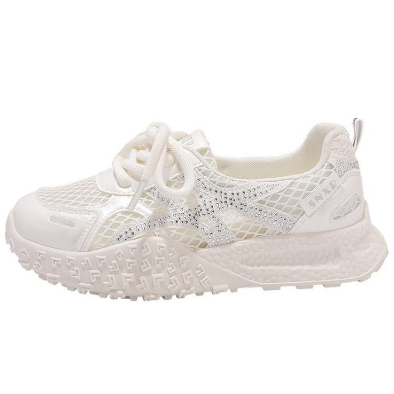 Women'S Breathable Mesh Shoes, New Summer Thin Women'S Shoes, Versatile Thin-Soled White Sneakers for Women, Women Shoes