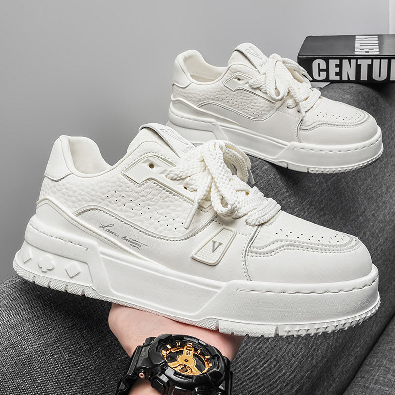 Men'S Fashion Casual Trendy Sneakers | Faux Upper, Rubber Sole, Fabric Lining, Lace Closure, All-Season, Low-Top Design