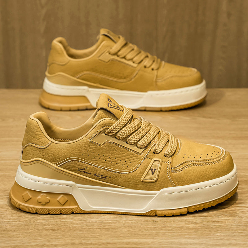 Men'S Fashion Casual Trendy Sneakers | Faux Upper, Rubber Sole, Fabric Lining, Lace Closure, All-Season, Low-Top Design