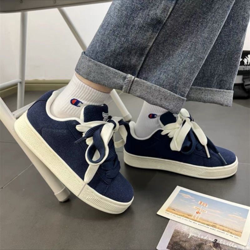 Men'S Low-Top Bread Shoes | Versatile Niche Canvas, German Training Sports Sneakers, Trendy, Casual Style, All-season, Solid Color, Lace Closure, Rubber Sole, EVA Insole