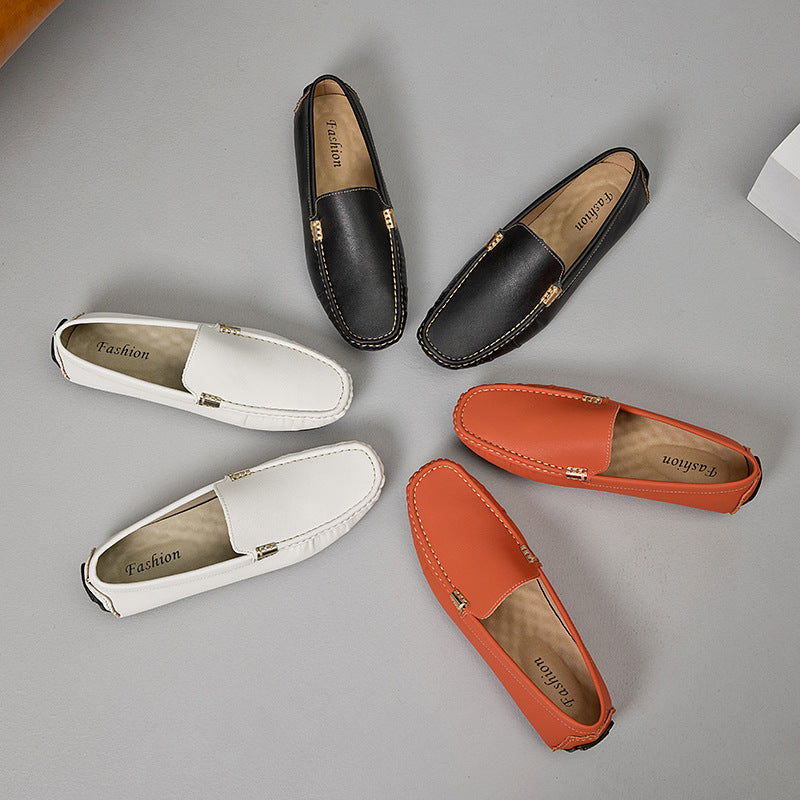Men's Loafers, Minimalist Style Genuine Leather Men's Shoes, Slip-on Flat Shoes, Comfortable to Wear, Easy to Put on and Take Off, Suitable for Daily Wear