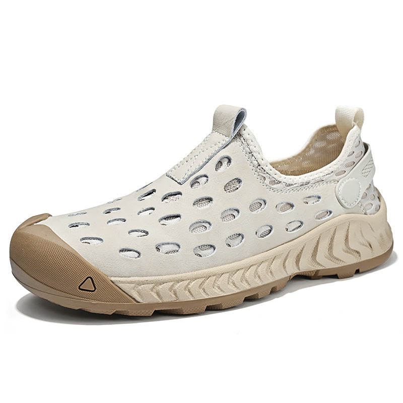 New Summer Breathable Mesh Clogs for Men, Slip-On Outdoor Non-Slip Soft Sole Beach Shoes
