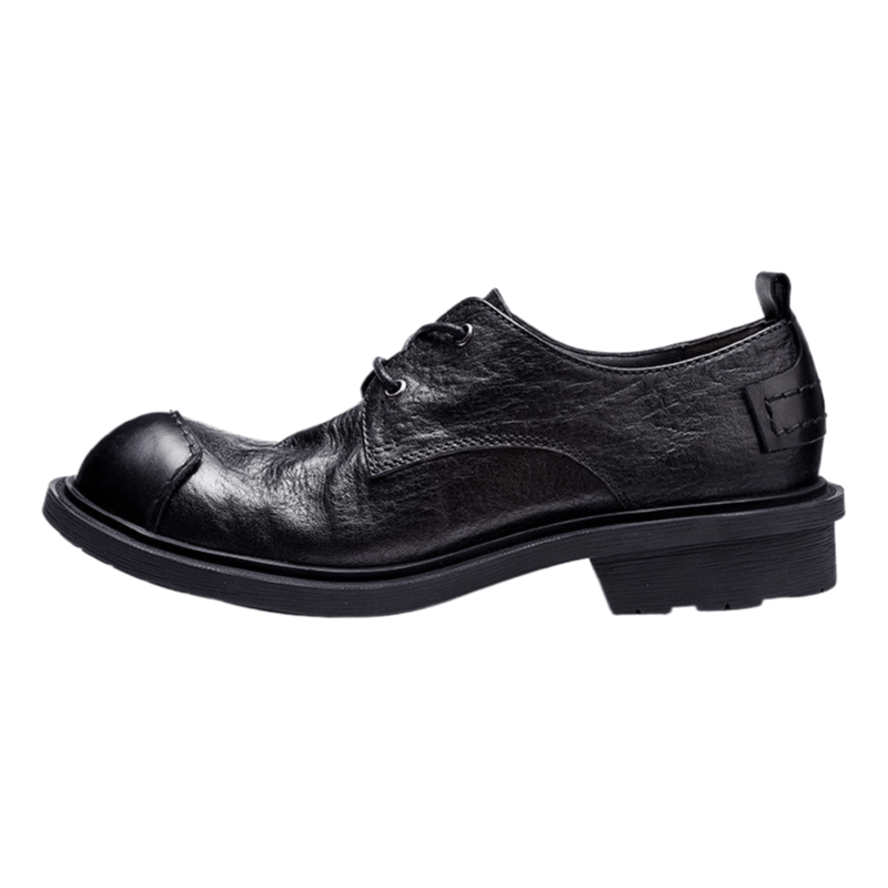 Handmade Genuine Leather Men's Shoes, Men's Large-toe Casual Genuine Leather Shoes, Patched Trendy Work Shoes