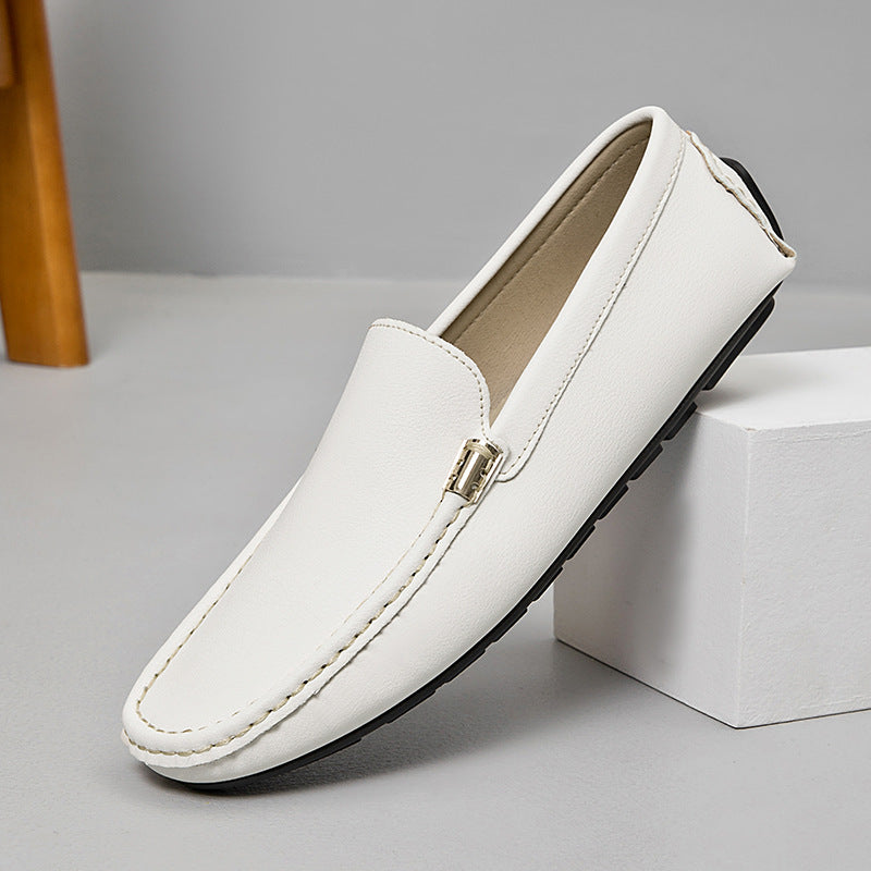 Men's Loafers, Minimalist Style Genuine Leather Men's Shoes, Slip-on Flat Shoes, Comfortable to Wear, Easy to Put on and Take Off, Suitable for Daily Wear