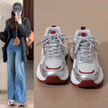 Ultra-Light Women'S Dad Sneakers, New Spring\u002FAutumn Style, Versatile White Shoes with Thick Soles, Height-Enhancing, Stylish for Running And Sports, Women Shoes