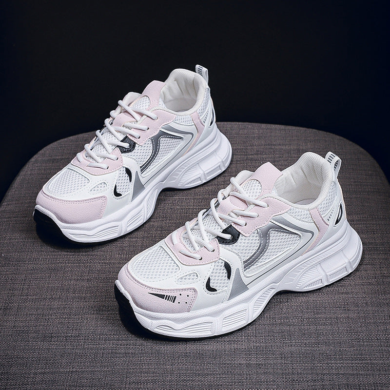 Women's Dad Shoes 2026 New Spring Breathable Mesh Sneakers, Korean Style Versatile Thick-soled Casual Running Shoes Women, Women Shoes