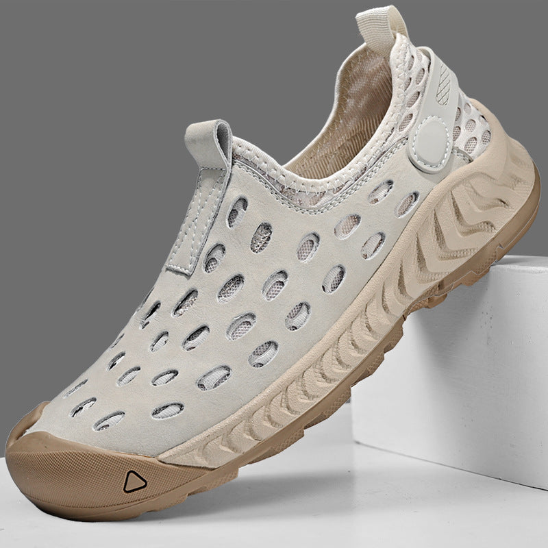 New Summer Breathable Mesh Clogs for Men, Slip-On Outdoor Non-Slip Soft Sole Beach Shoes