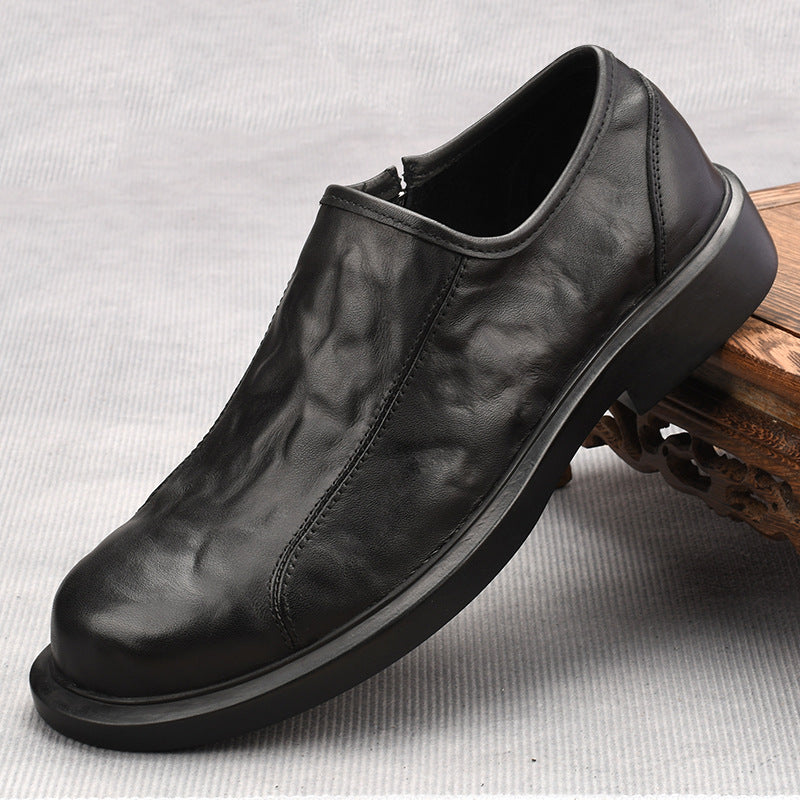 New Men's Genuine Leather Boots, Low-top, Soft Genuine Leather, Wear-resistant, Non-slip