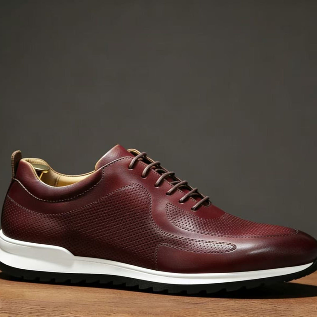 Top-Layer Cowhide Men'S Sneakers, Comfortable to Wear, Genuine Leather Men'S Shoes, Business Casual Leather Shoes